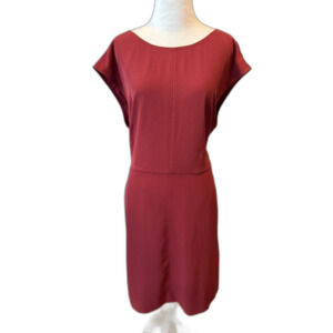 Size 14 Loft Burgundy short sleeve dress